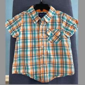 Toddler Button Down Shirt - Plaid - Short Sleeves - Size 18-24M - Beetle Thread